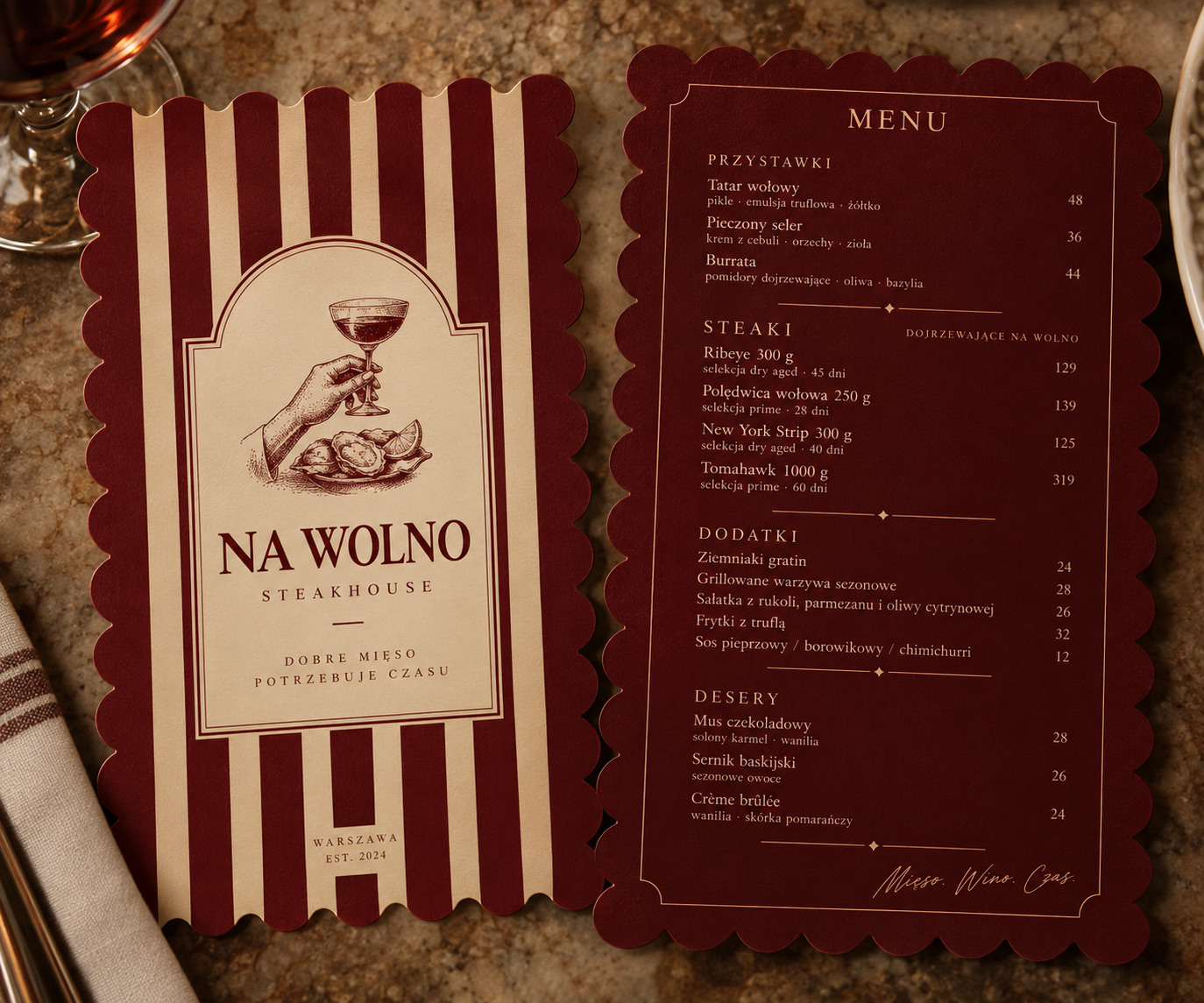 Menu steakhouse